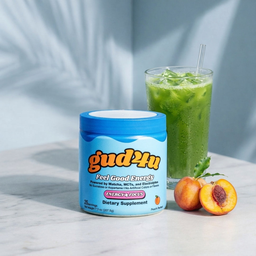 Gud4u: Clean Energy, Matcha & Peach Flavor
