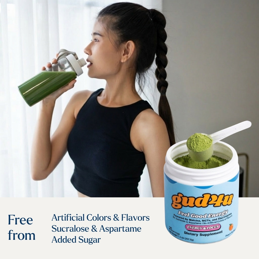 Gud4u: Clean Energy, Matcha & Peach Flavor